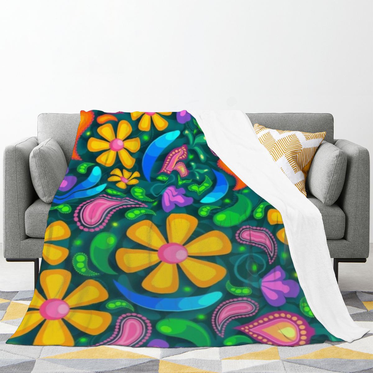 Eclectic Design Copper Arbor Soft Neutral Cozy Flannel Bed Blanket