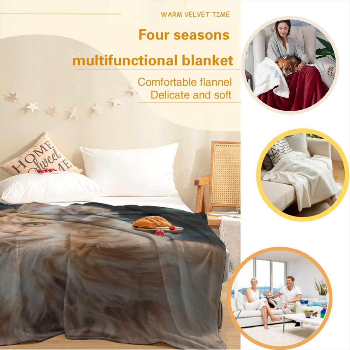 Earthy Neutral Burnished Fable Soft Flannel Blanket ¨C Contemporary Pattern