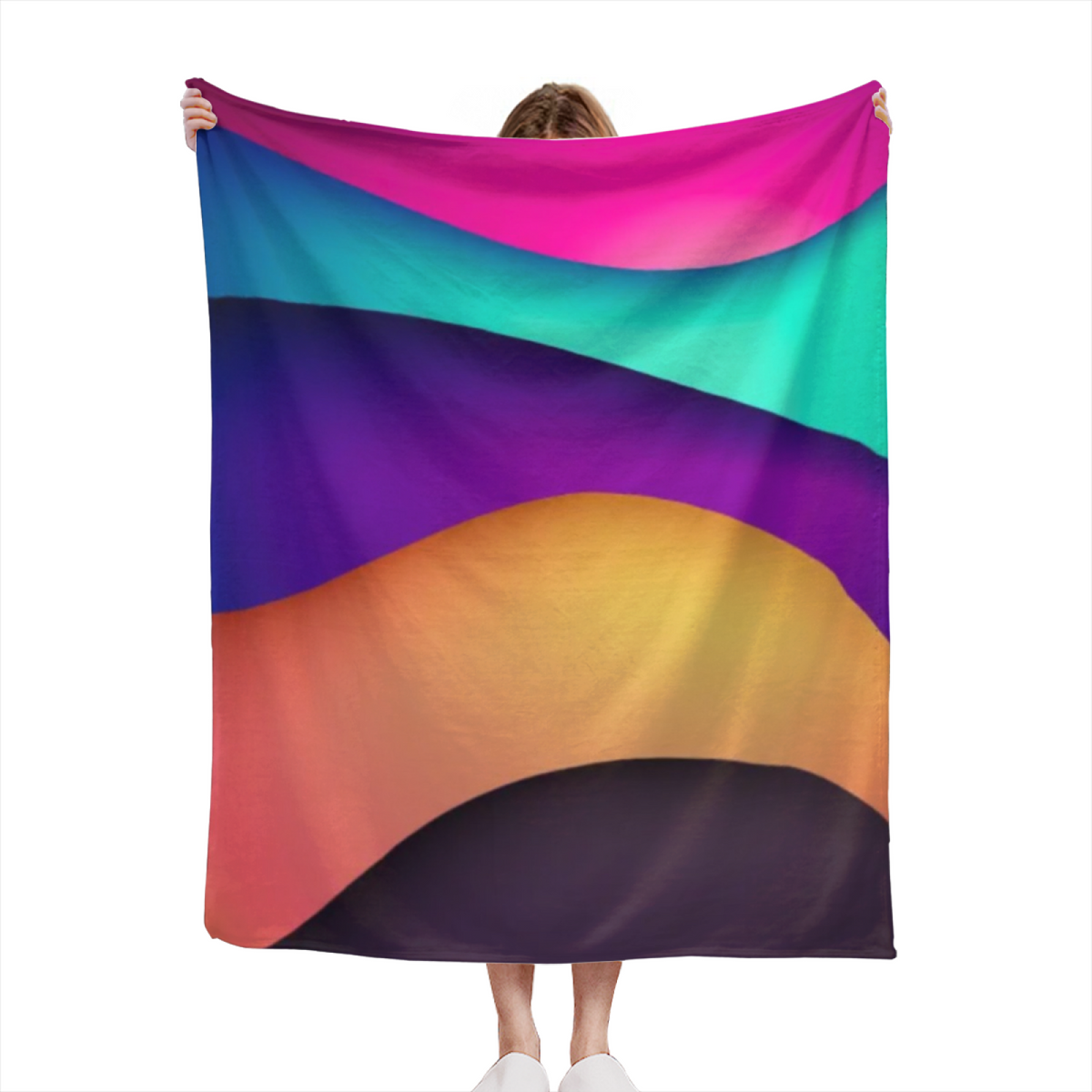 Pastel Multicolor Whimsical Decor Plush Flannel Throw ¨C Evergreen Solstice Edition