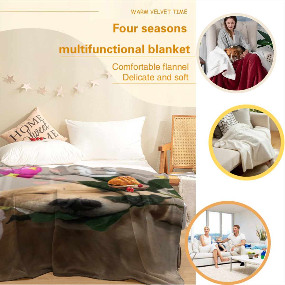 Terracotta Serenade Earthy Multicolor Statement Flannel Throw Blanket