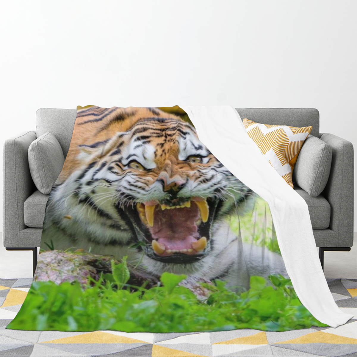 Cozy Soft Neutral Saffron Horizon Soft Flannel Blanket