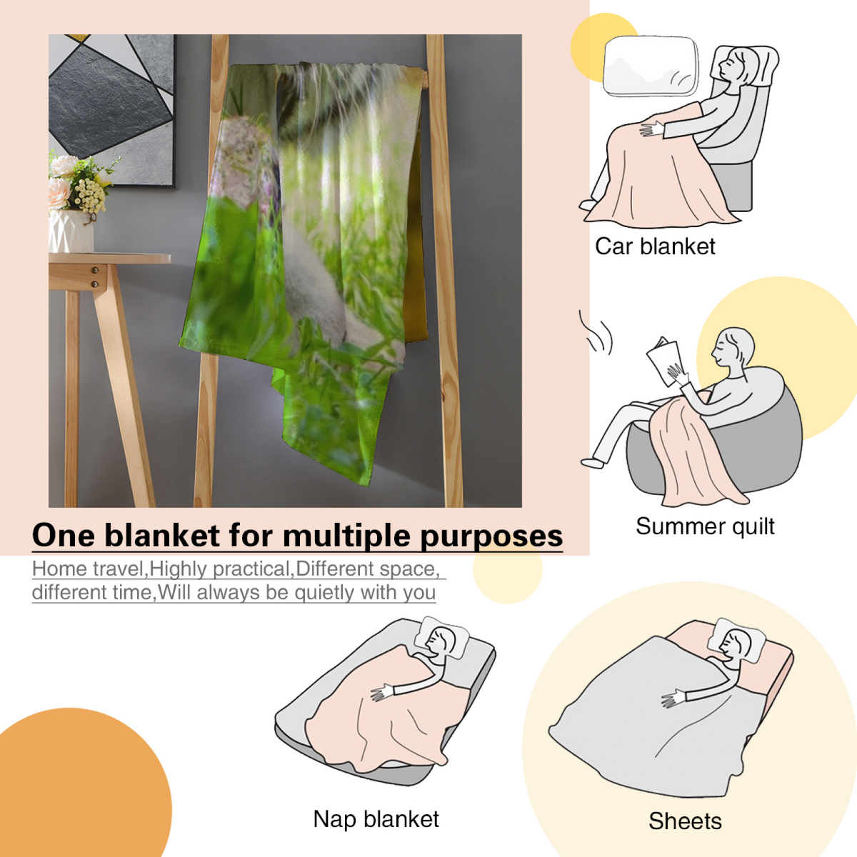 Cozy Soft Neutral Saffron Horizon Soft Flannel Blanket