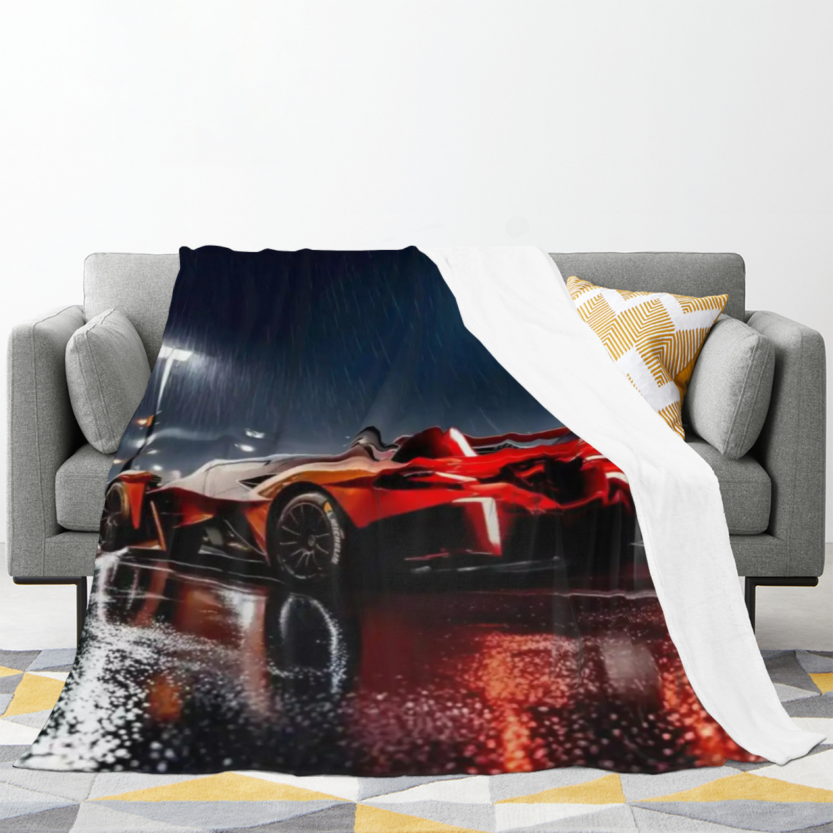 Soft Minimalist All-Season Flannel Blanket ¨C Electric Atlas Collection