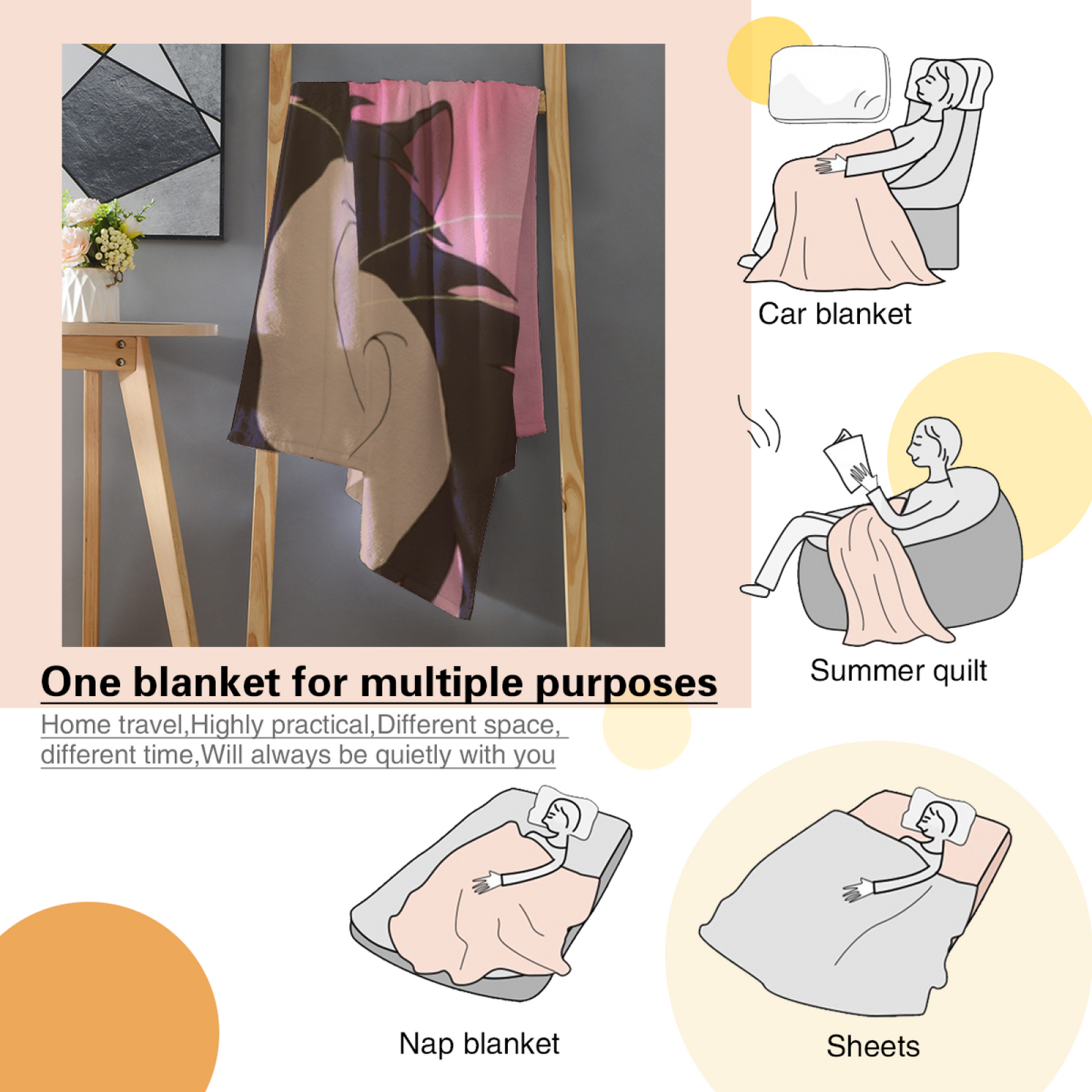 Abstract Graphic Throw Blanket ¨C Stylish Colorful Decorative Cozy Blanket