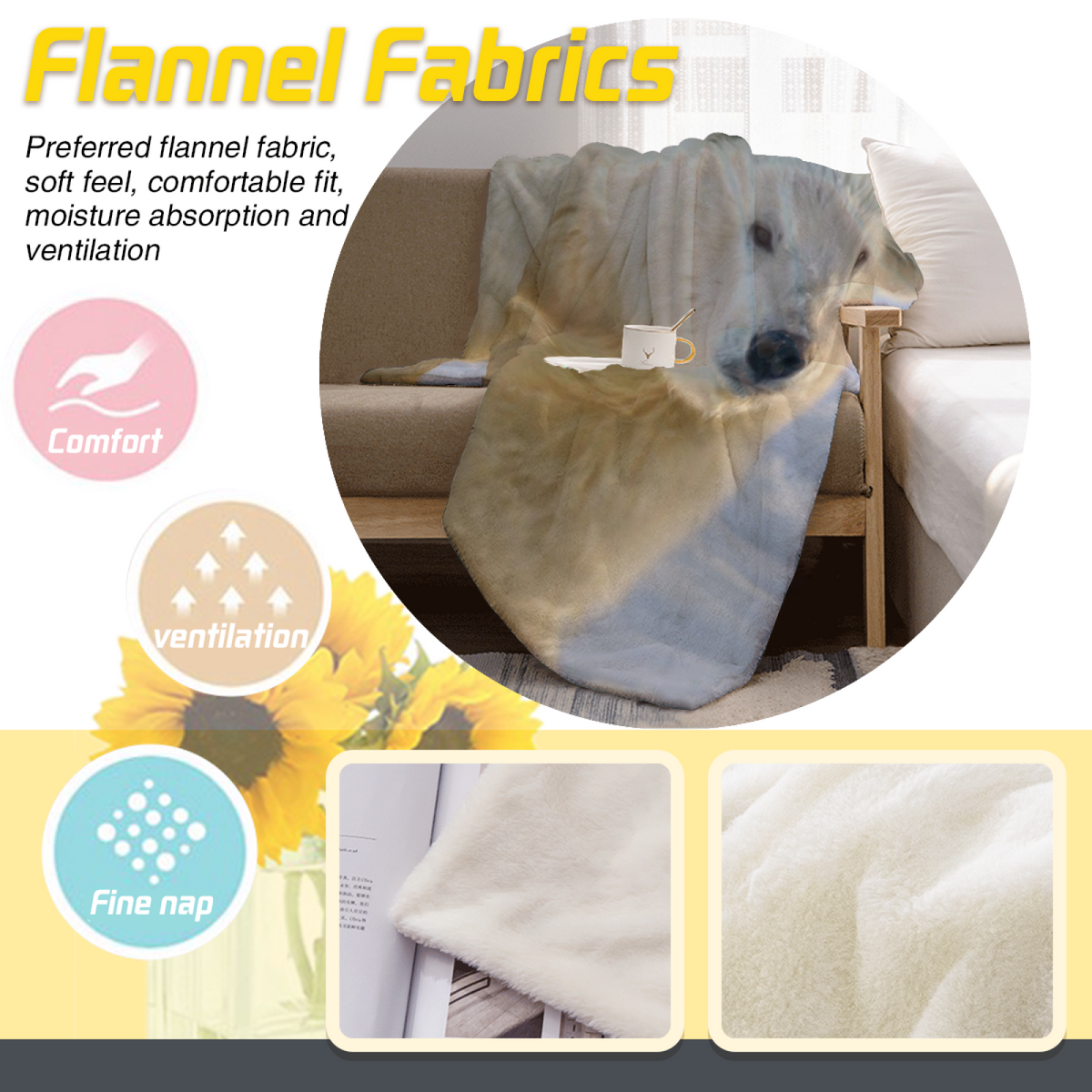 Luminous Picnic Home Accent Soft Flannel Blanket ¨C Warm Coral