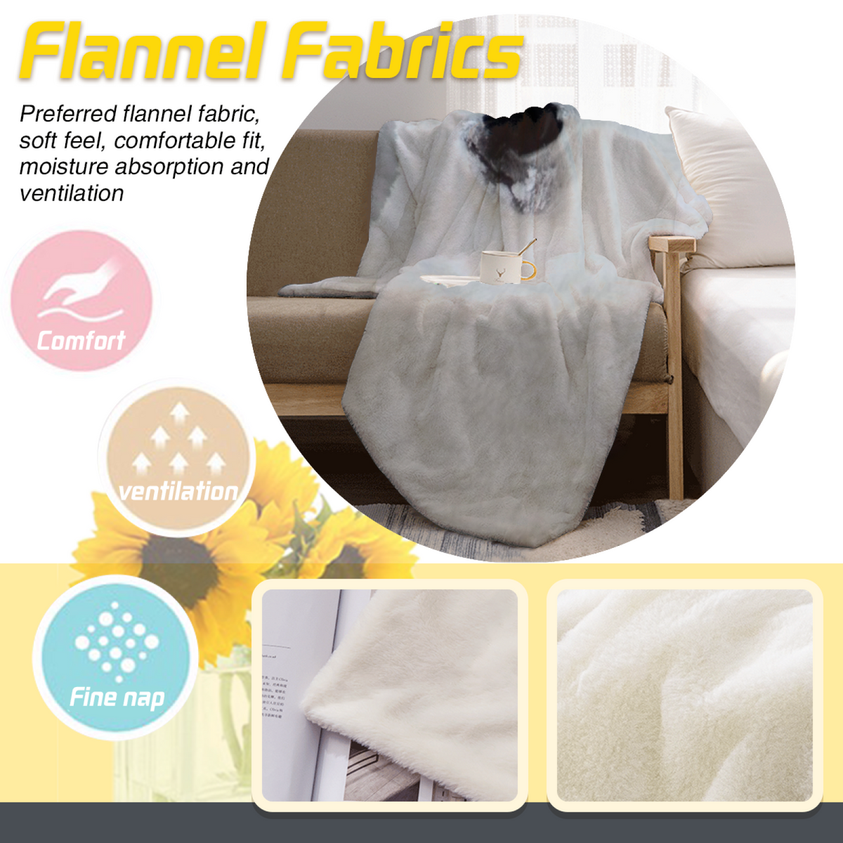Soft Minimalist All-Season Flannel Blanket ¨C Serene Wonder Collection