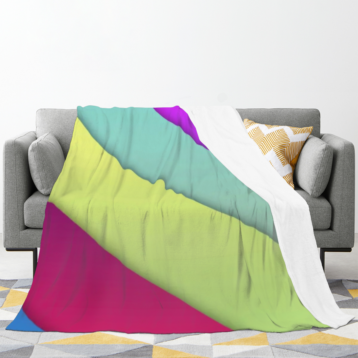 Eclectic Design Aurora Whisper Warm Coral Flannel Sofa Throw