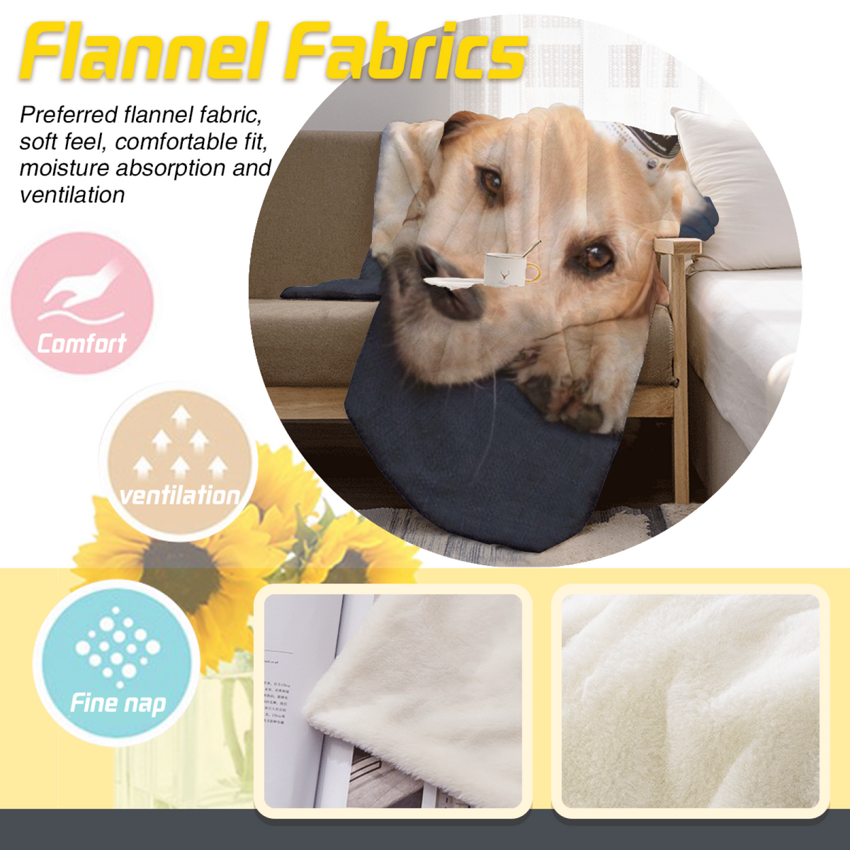 Heather & Sonnet Playful Graphic All-Season Flannel Blanket