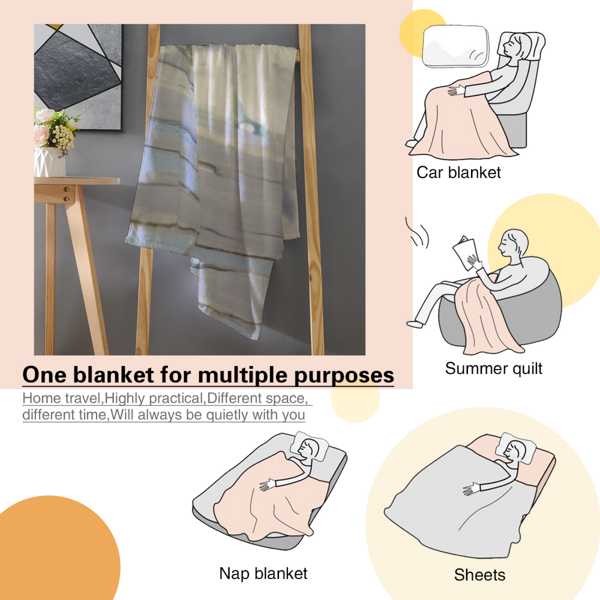 Soft Minimalist All-Season Flannel Blanket ¨C Dewdrop Atlas Collection