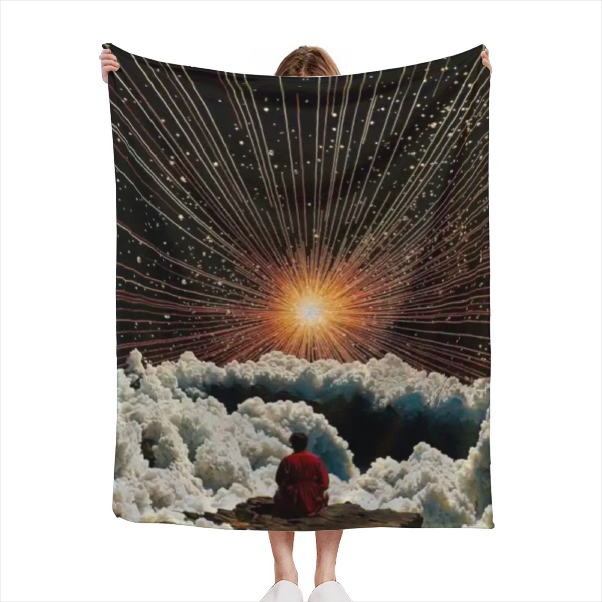 Enchanted Mosaic Home Accent Soft Flannel Blanket ¨C Warm Coral