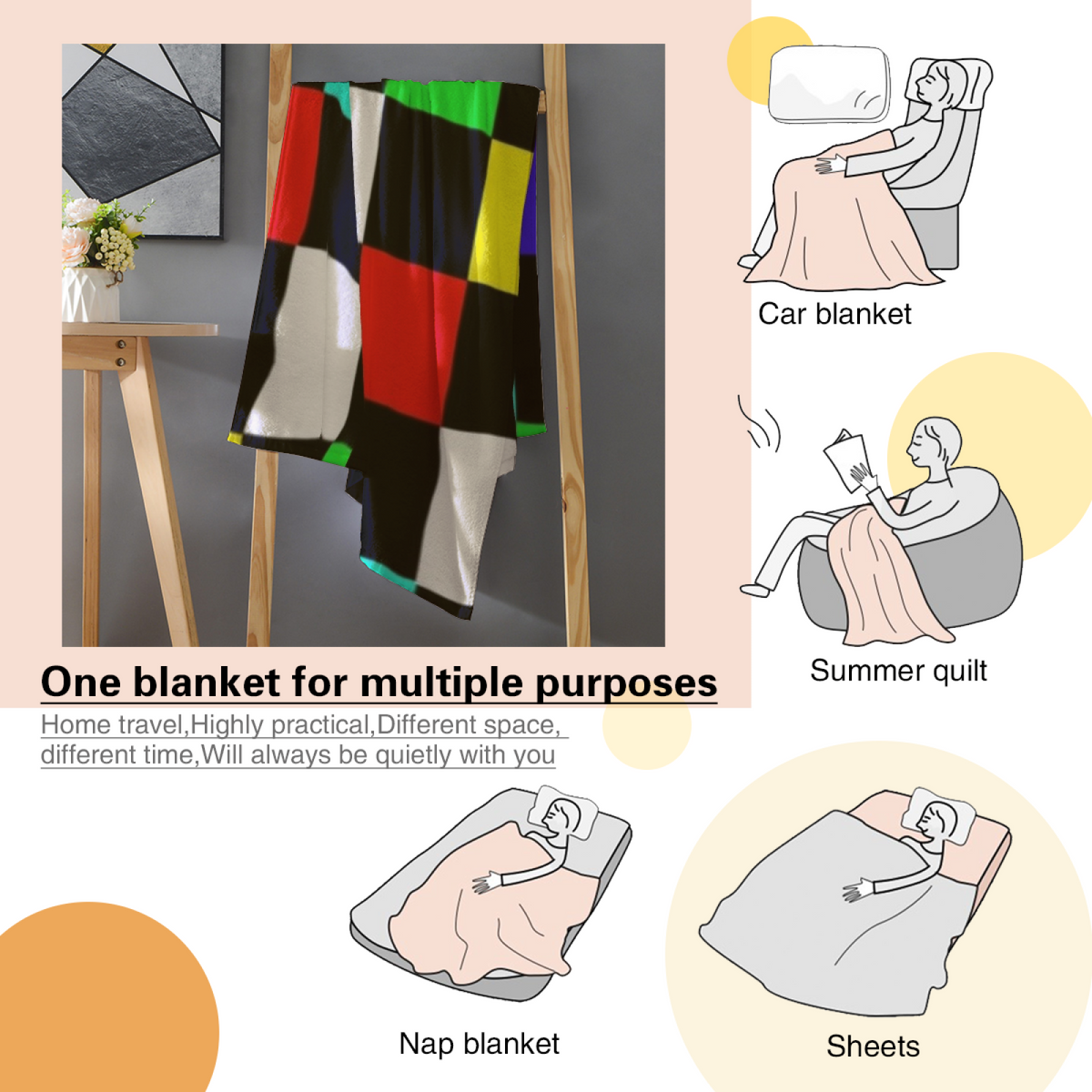 Soft Neutral Orchid Petal Flannel Throw Blanket