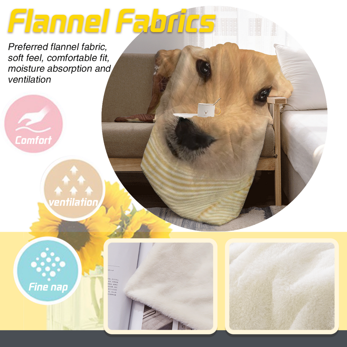 Decorative Flannel Blanket with Mossy Flora Cozy Cottage Artwork