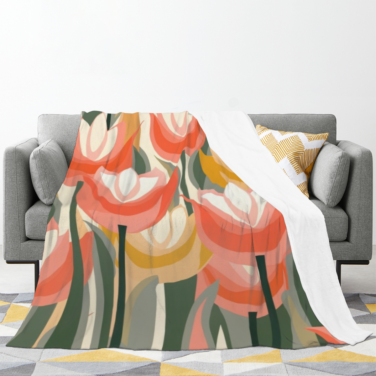 Serene Treasure Home Accent Soft Flannel Blanket ¨C Pastel Multicolor