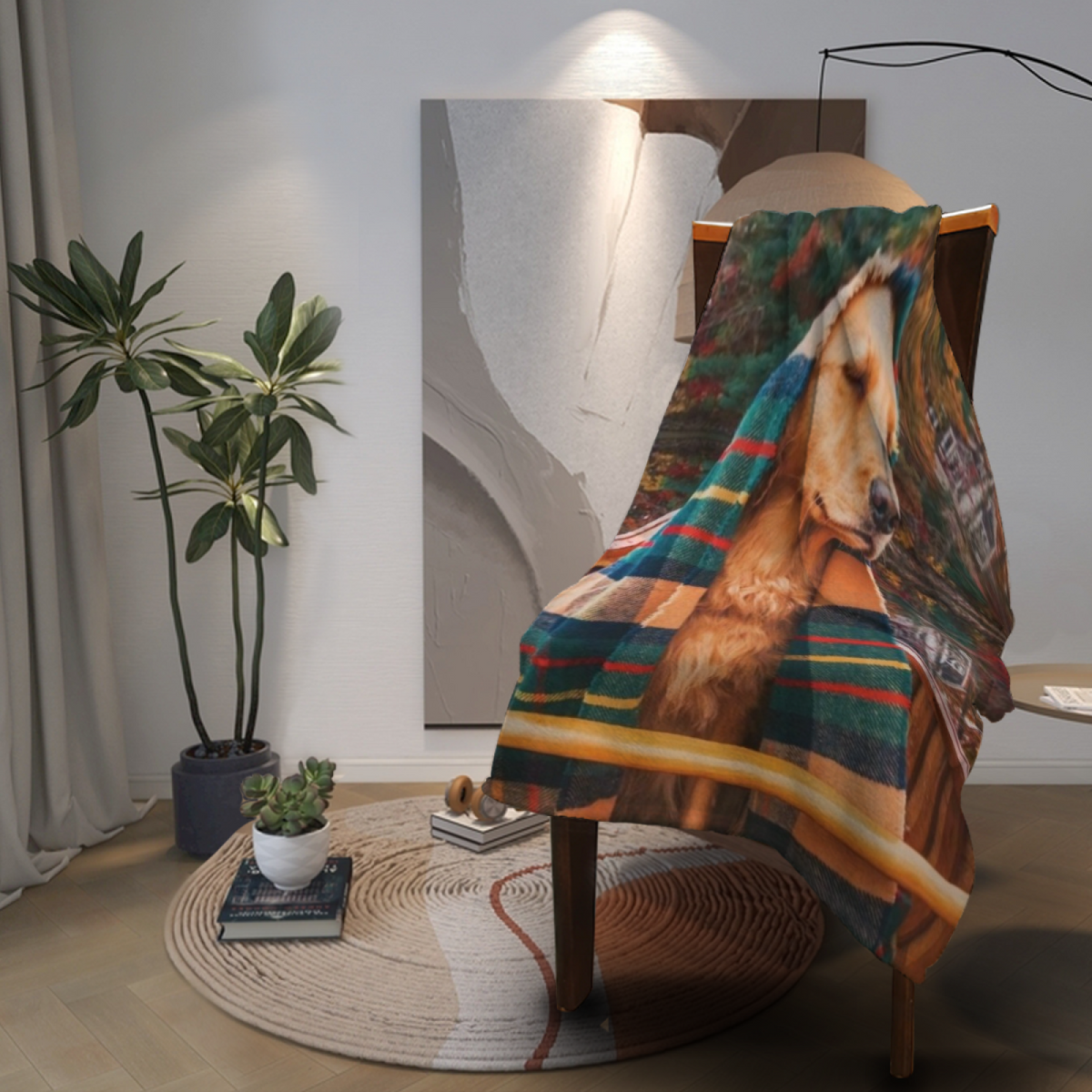 Azure Tapestry Expressive Pattern Soft Flannel Blanket