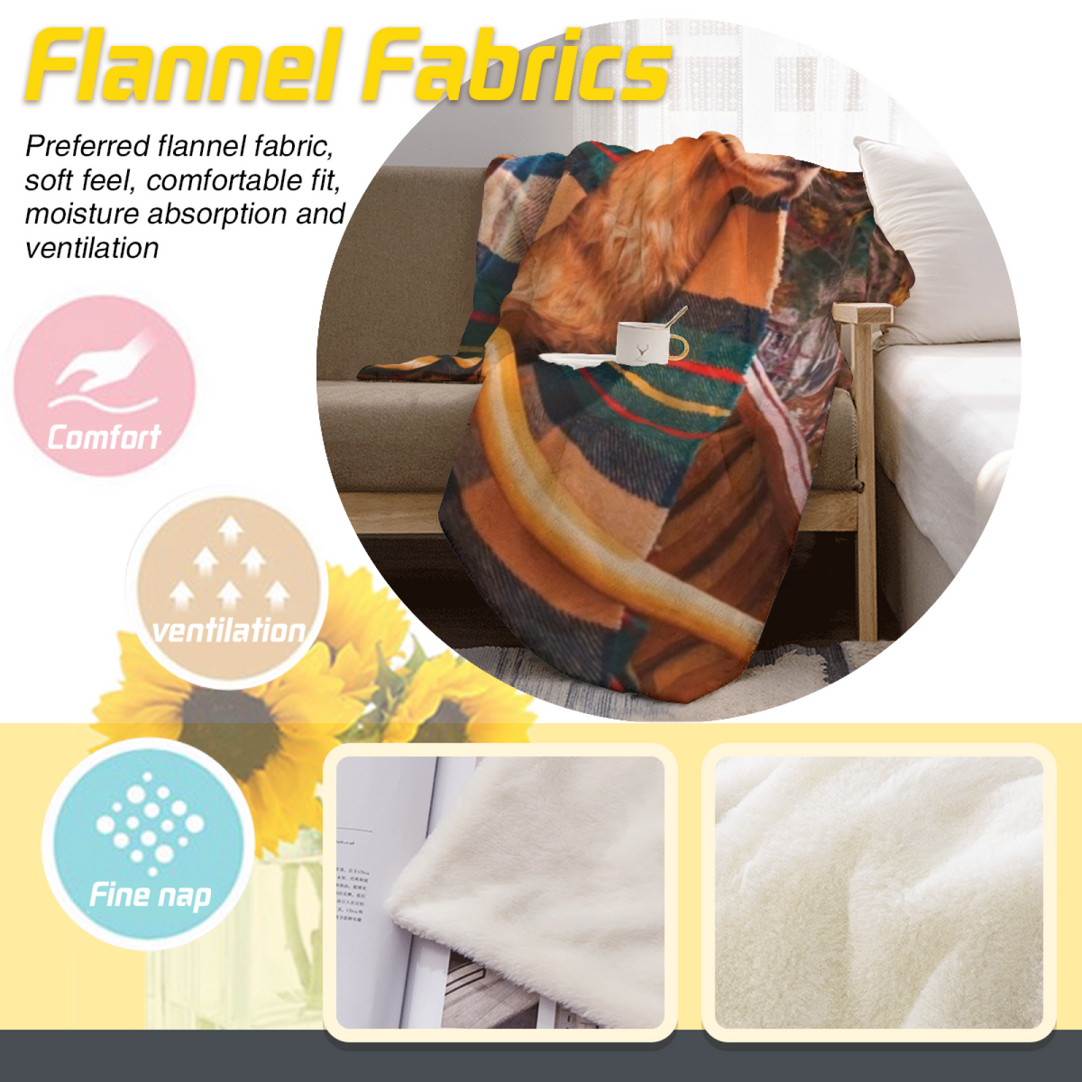 Azure Tapestry Expressive Pattern Soft Flannel Blanket