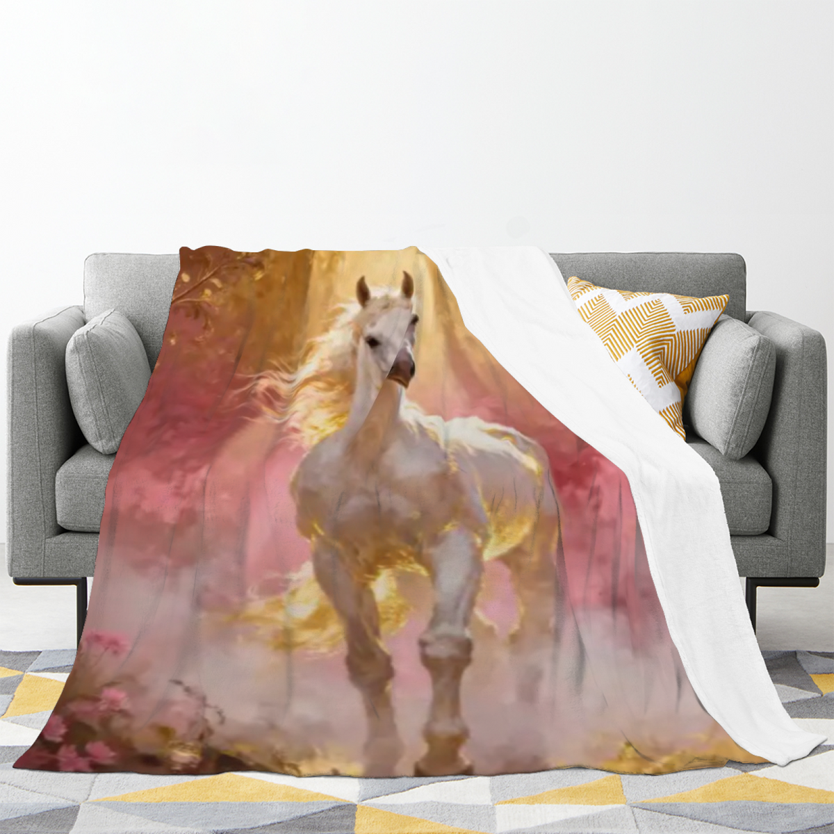 Aurora & Thicket Playful Graphic Plush Flannel Throw