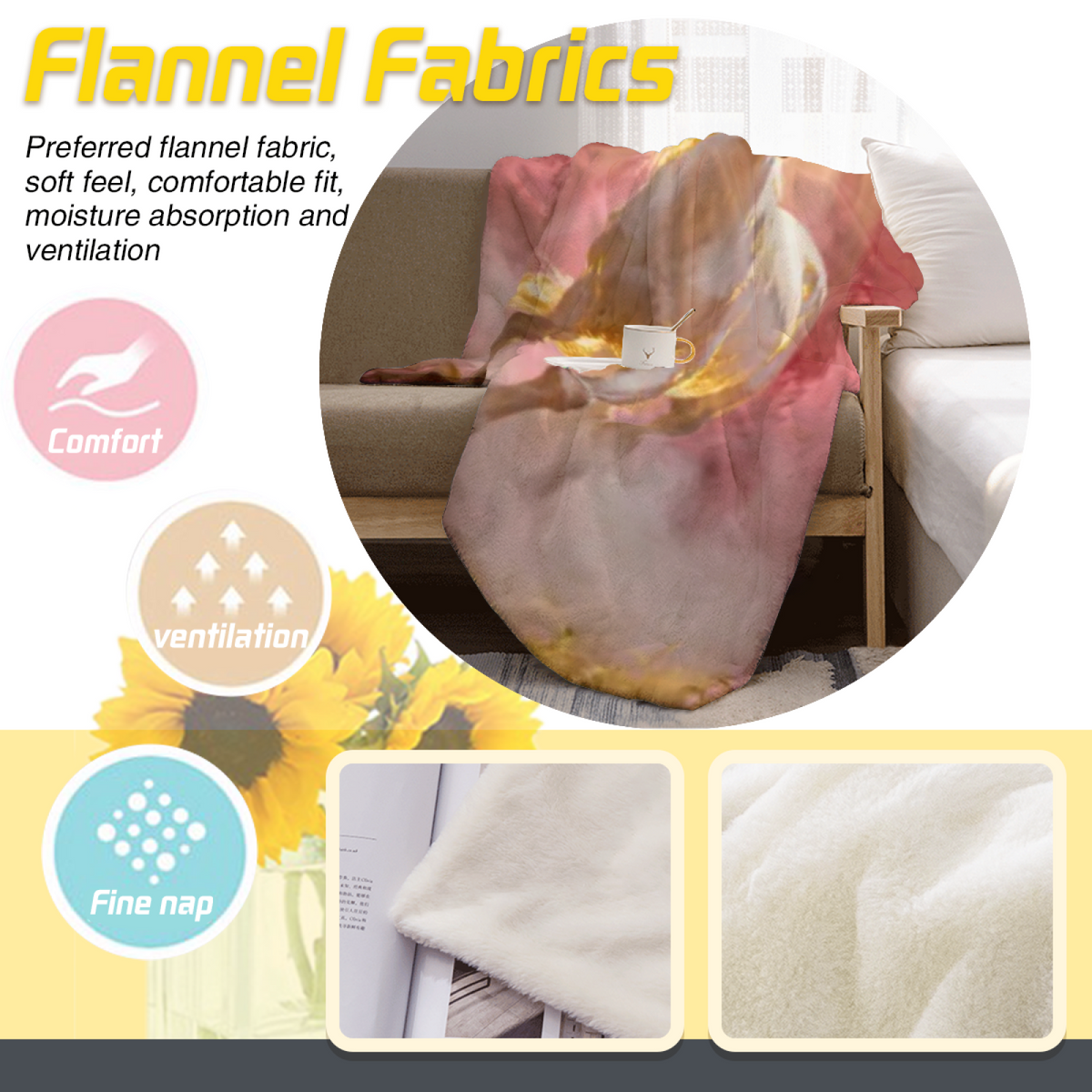 Aurora & Thicket Playful Graphic Plush Flannel Throw