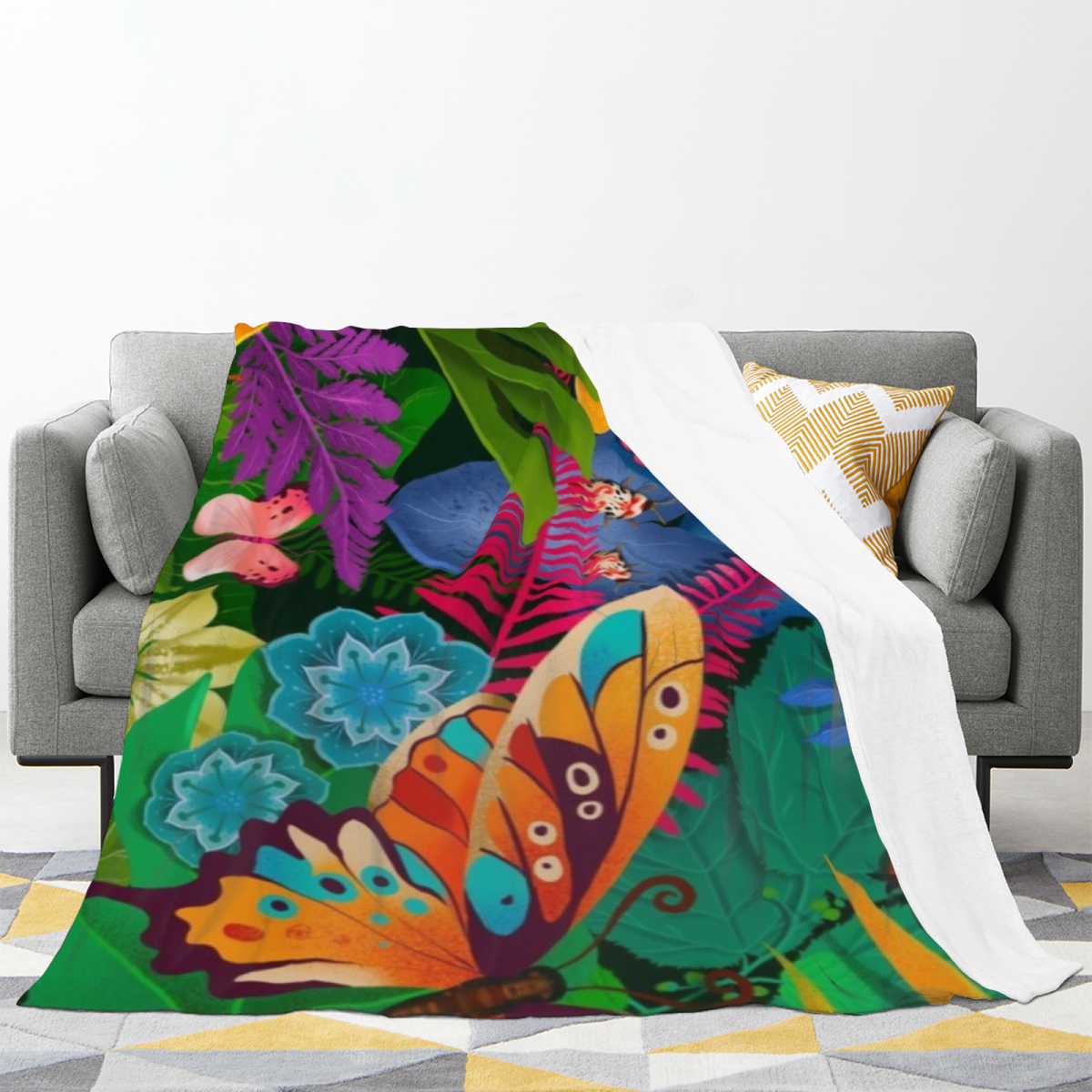 Cosmic Lantern Soft Neutral Art Decorative Flannel Blanket