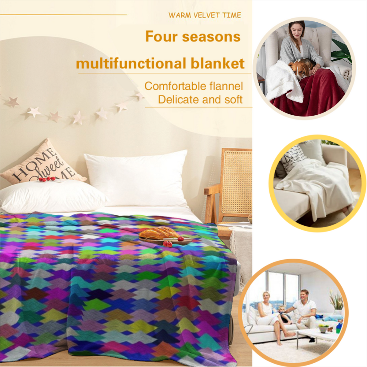 Festival Valley Soft Flannel Blanket in Soft Neutral