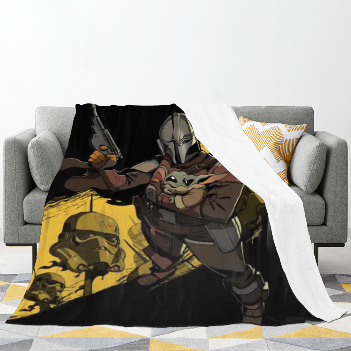 Festival & Lagoon Playful Graphic All-Season Flannel Blanket
