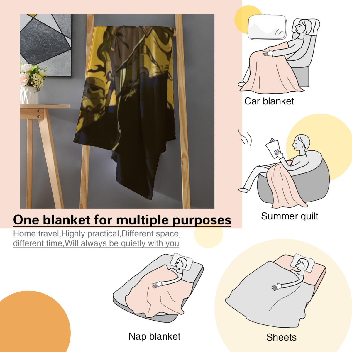 Festival & Lagoon Playful Graphic All-Season Flannel Blanket