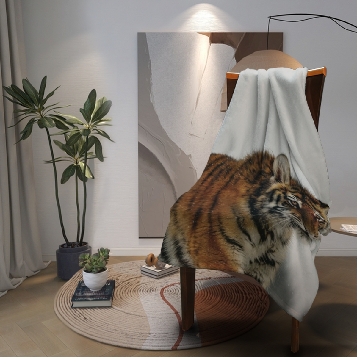 Misty Nectar Inspired Flannel Sofa Throw ¨C Earthy Neutral Palette