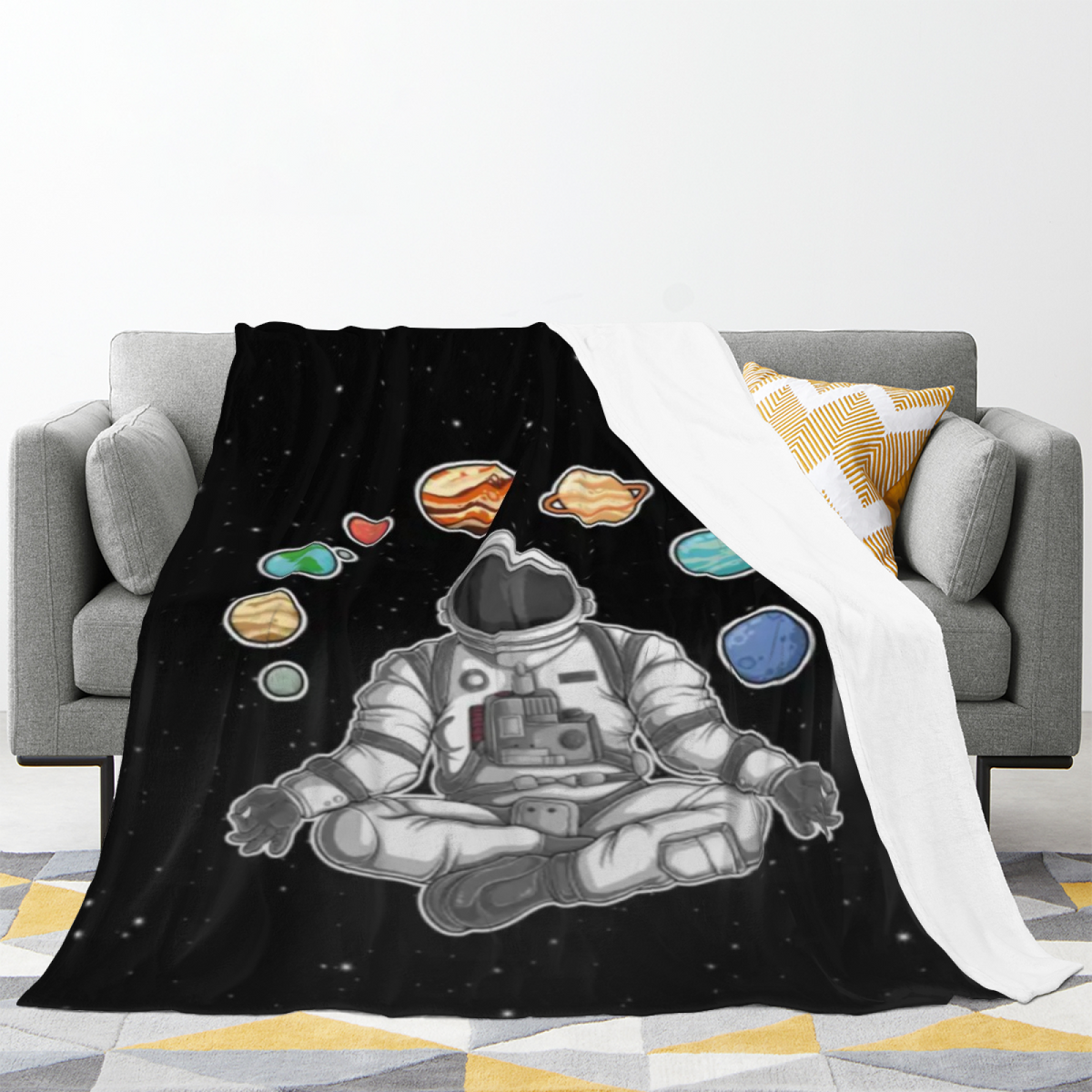 Pastel Multicolor Whimsical Decor All-Season Flannel Blanket ¨C Marigold Nectar Edition