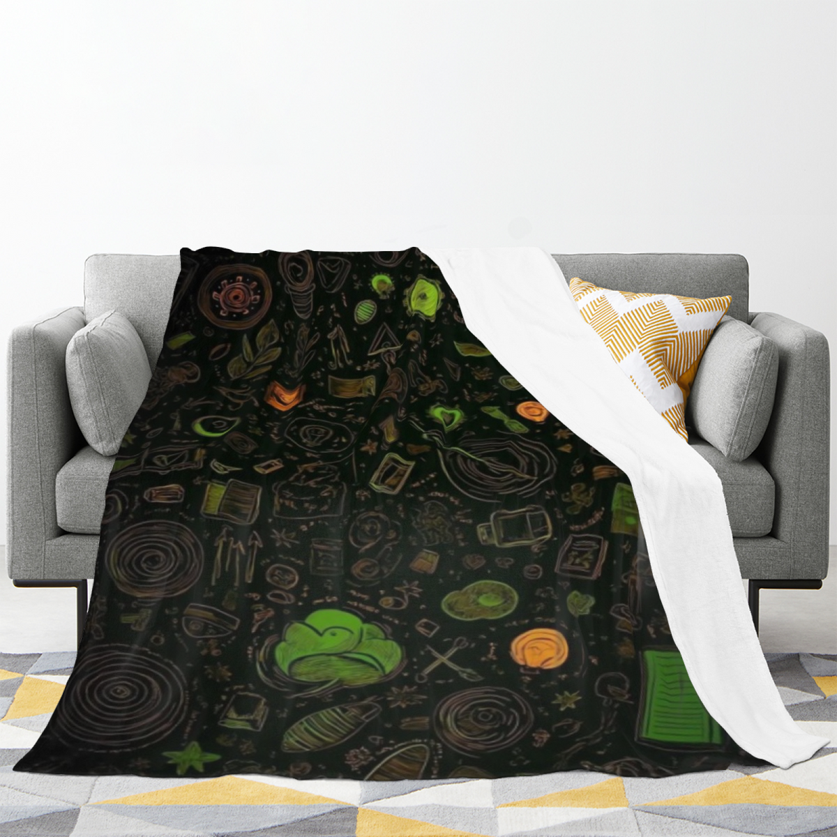 Celestial Ripple Soft Neutral Art Decorative Flannel Blanket