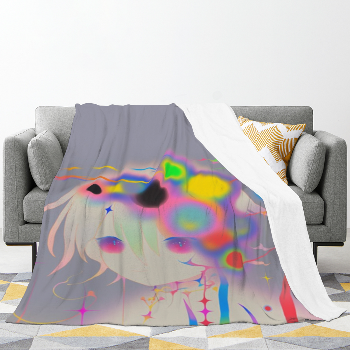 Soft Neutral Whimsical Decor Plush Flannel Throw ¨C Frosted Harbor Edition