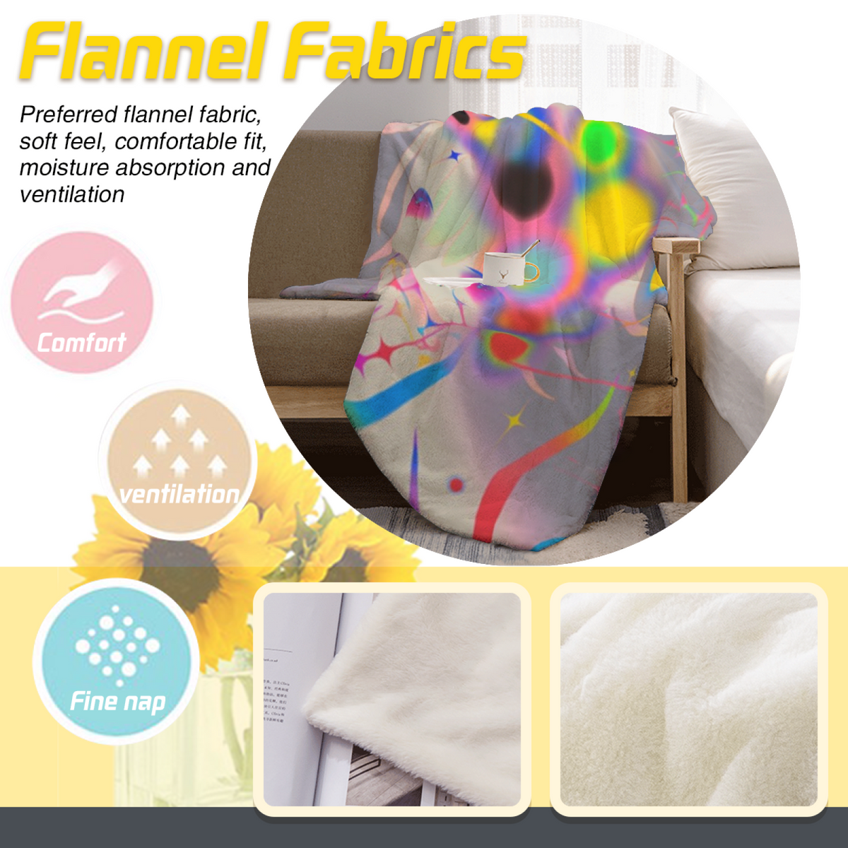 Soft Neutral Whimsical Decor Plush Flannel Throw ¨C Frosted Harbor Edition