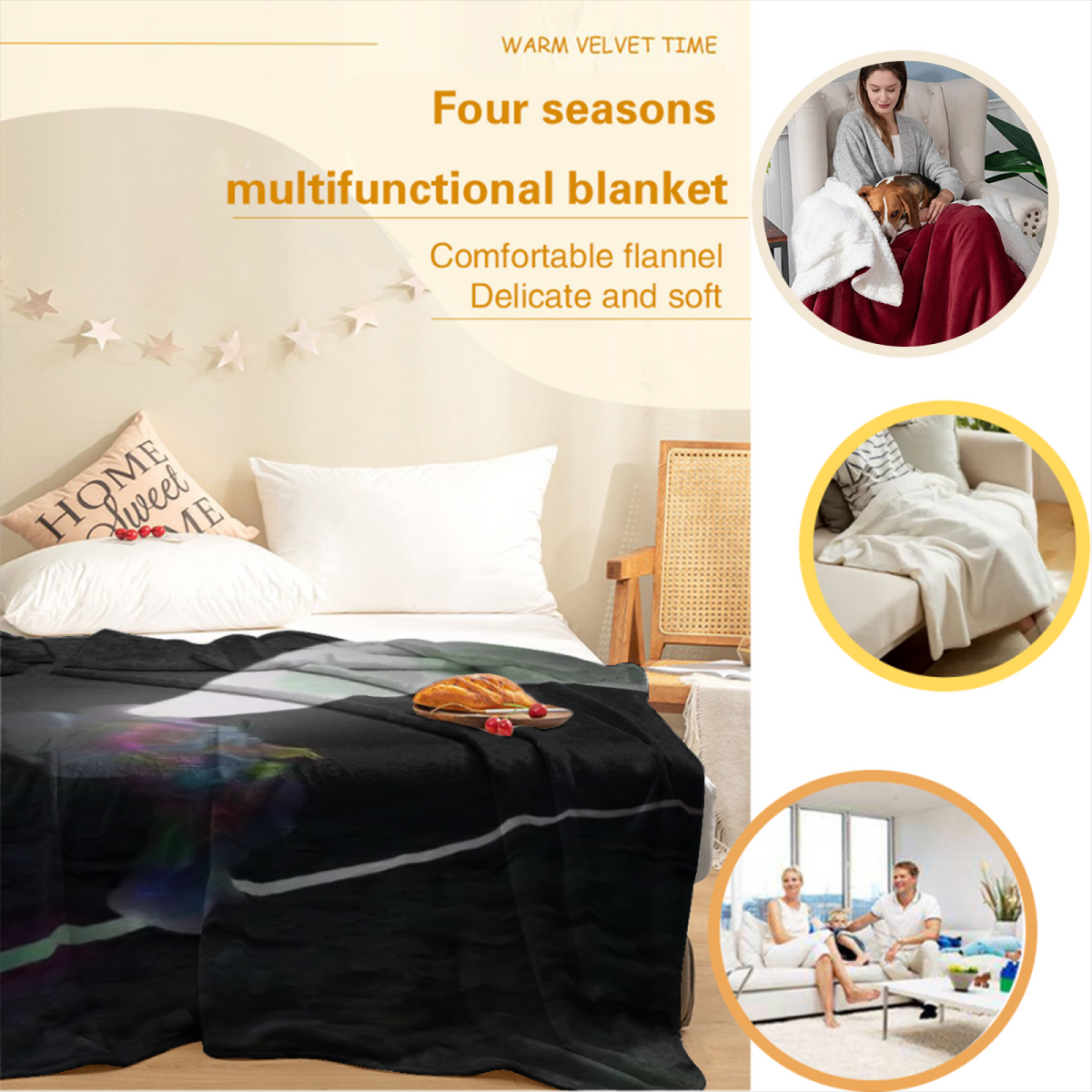 Heather Fable Inspired Flannel Sofa Throw ¨C Earthy Neutral Palette