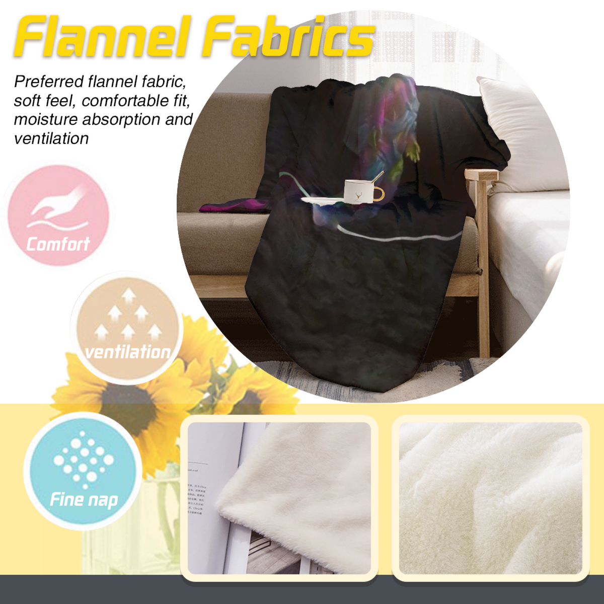 Heather Fable Inspired Flannel Sofa Throw ¨C Earthy Neutral Palette