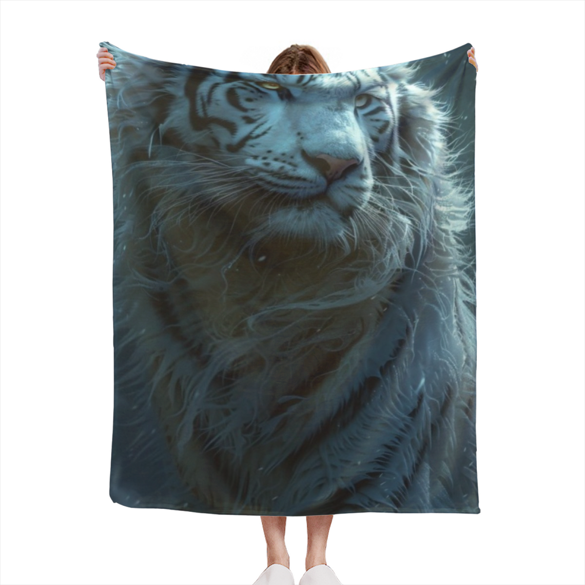 Soft Neutral Meadow Glow Flannel Throw Blanket