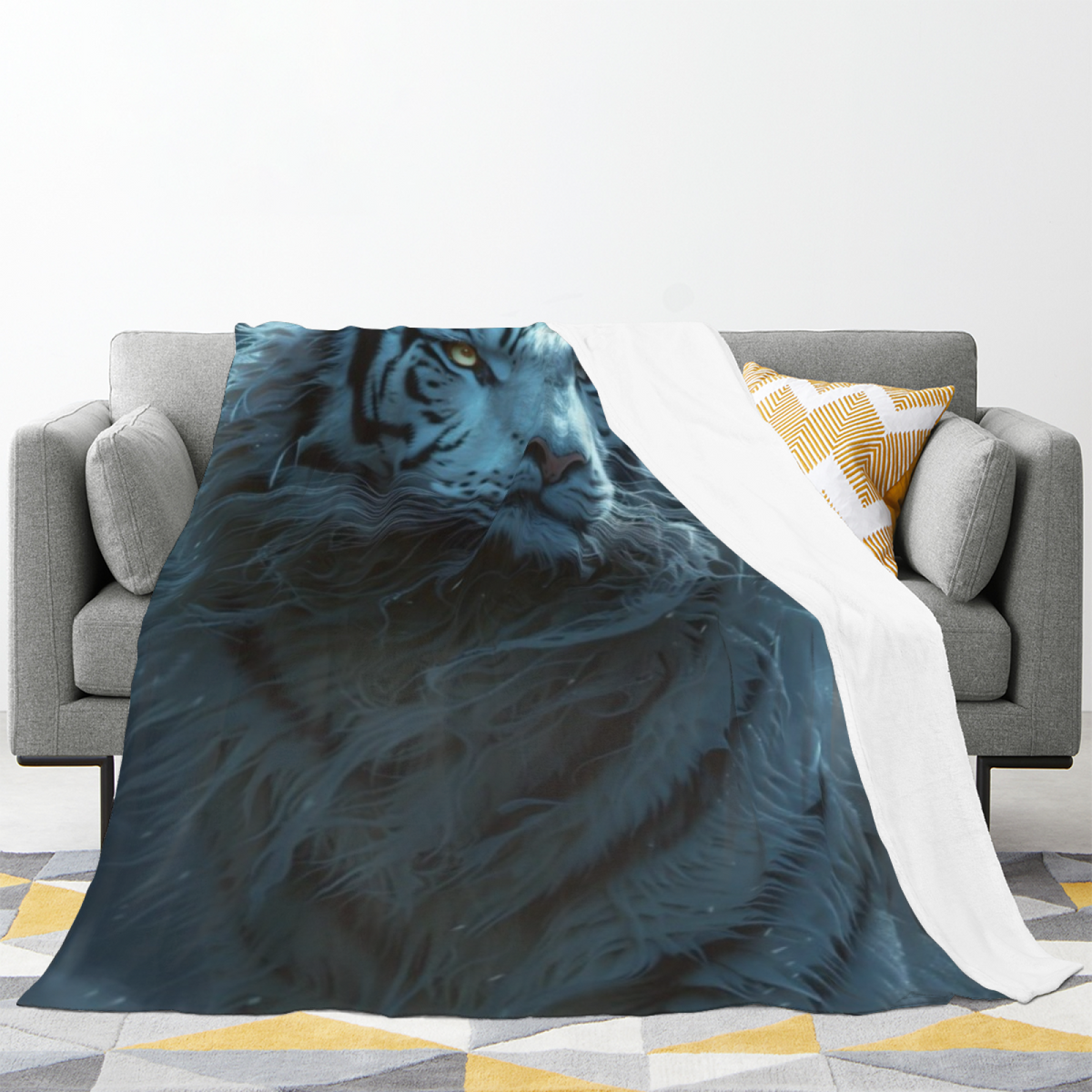 Soft Neutral Meadow Glow Flannel Throw Blanket
