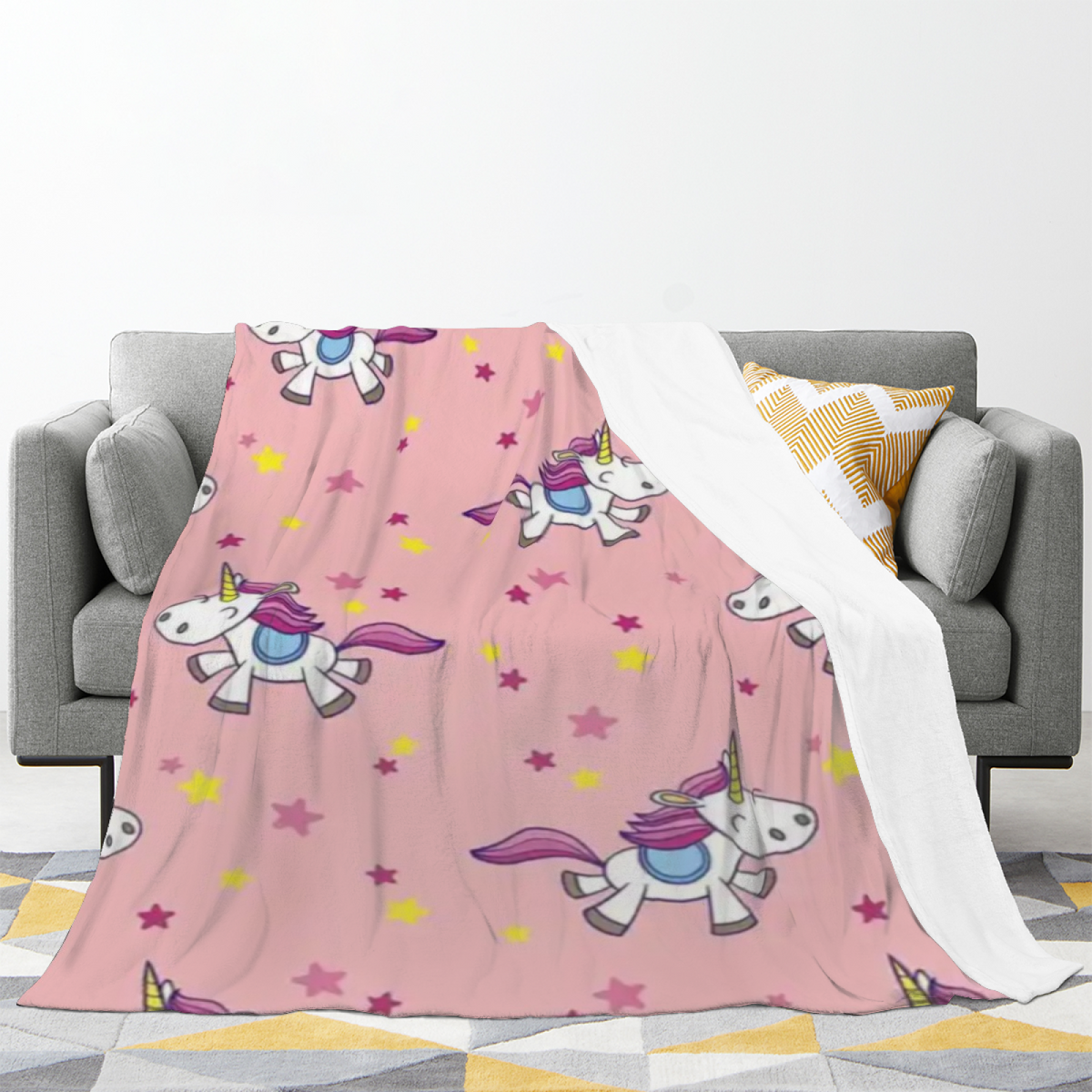 Decorative Flannel Blanket with Tangerine Vista Cozy Cottage Artwork