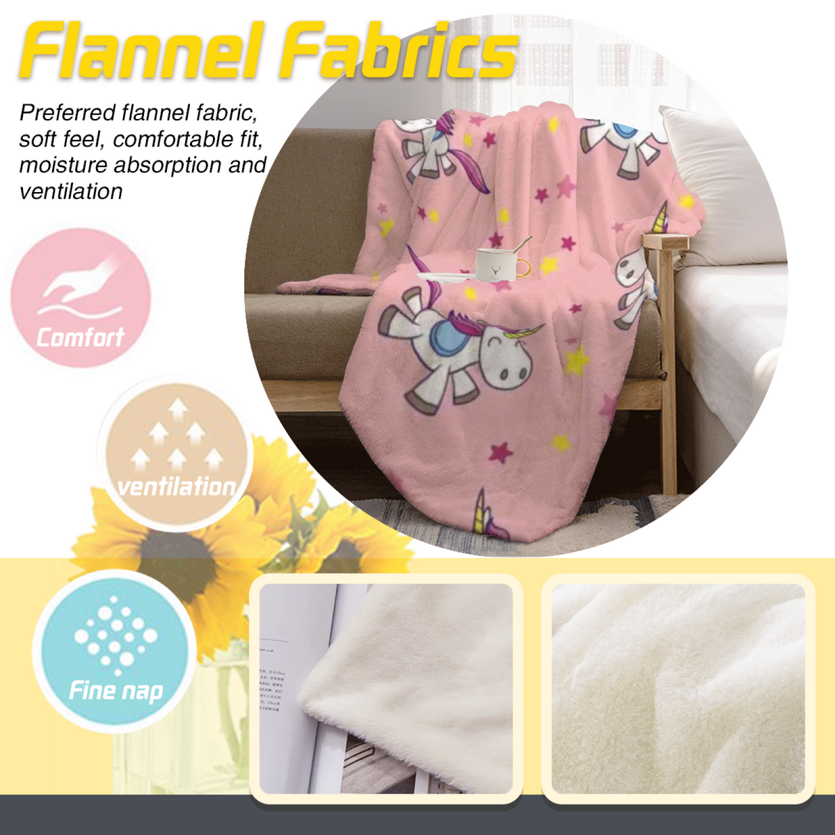 Decorative Flannel Blanket with Tangerine Vista Cozy Cottage Artwork