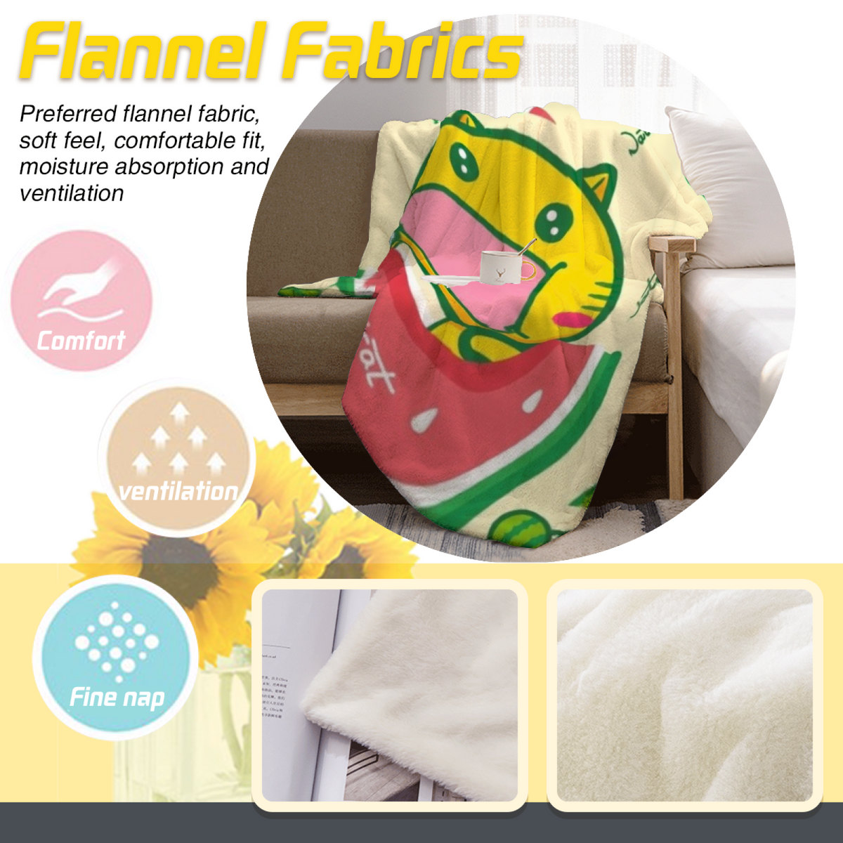 Rustic Lagoon Home Accent Lightweight Flannel Throw ¨C Pastel Multicolor