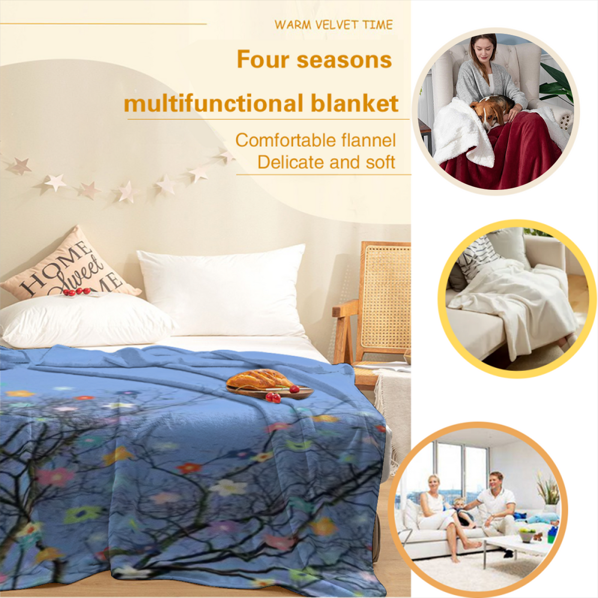 Eclectic Design Alpine Ripple Warm Coral Cozy Flannel Bed Blanket