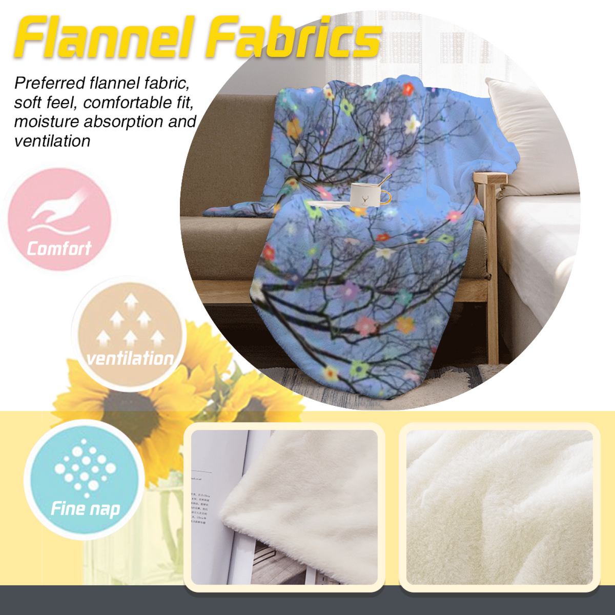 Eclectic Design Alpine Ripple Warm Coral Cozy Flannel Bed Blanket