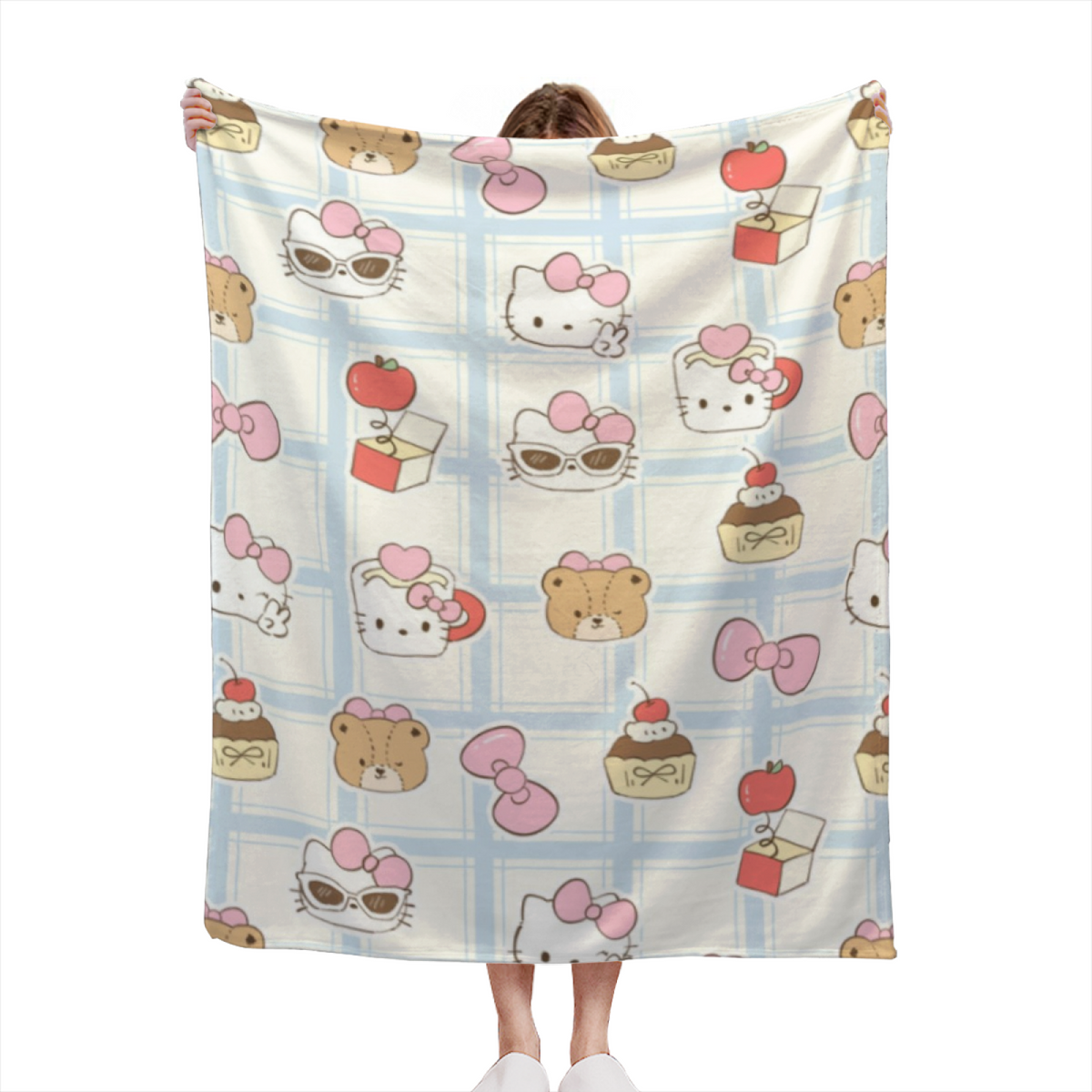 Azure Meadow Expressive Pattern Flannel Throw Blanket
