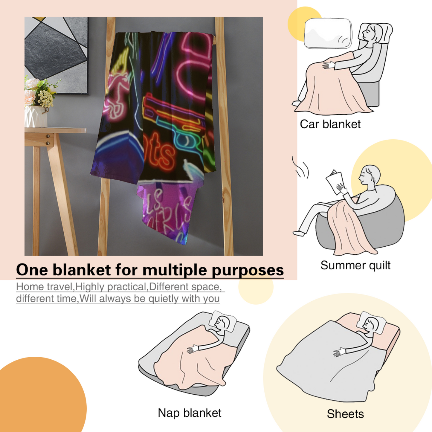 Artistic Modern Throw Blanket ¨C Graphic Printed Decorative Cozy Blanket