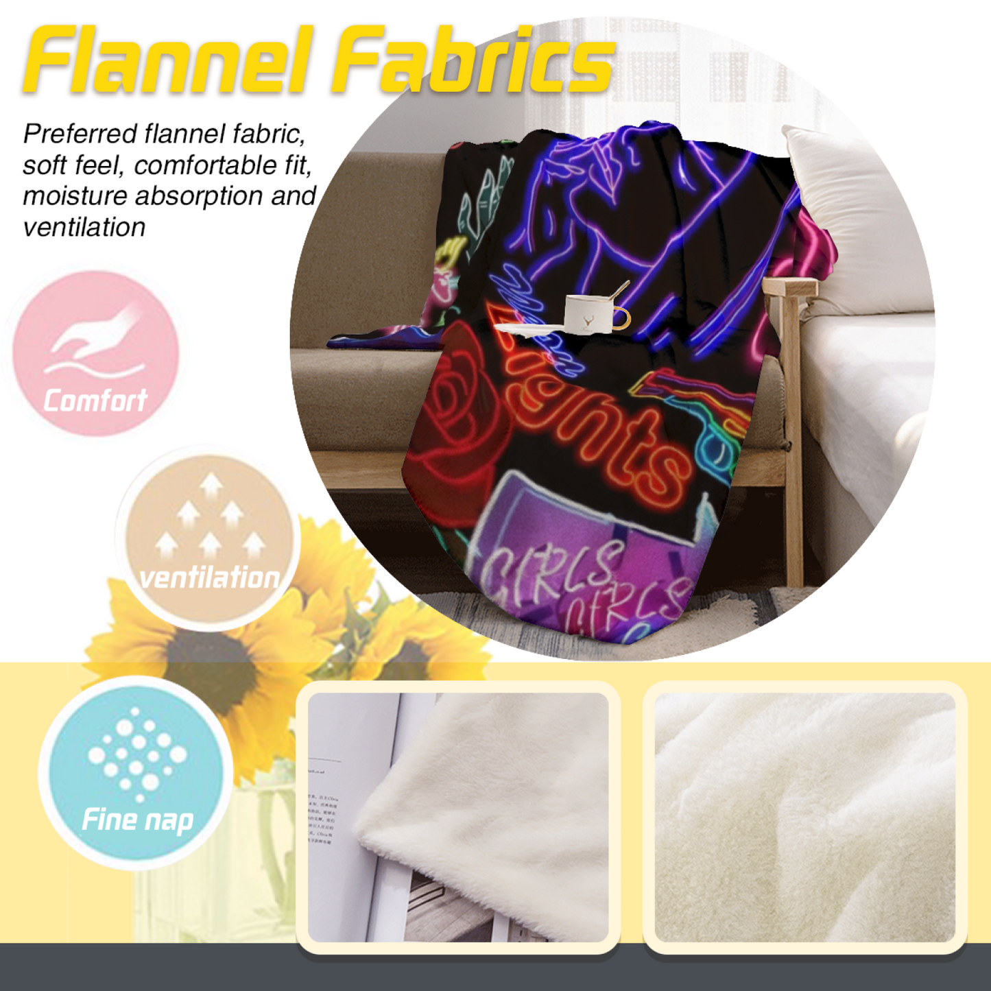 Artistic Modern Throw Blanket ¨C Graphic Printed Decorative Cozy Blanket