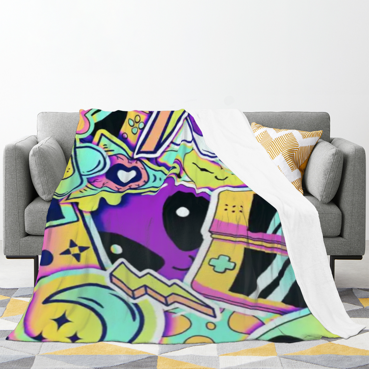 Soft Minimalist Plush Flannel Throw ¨C Opaline Spectrum Collection