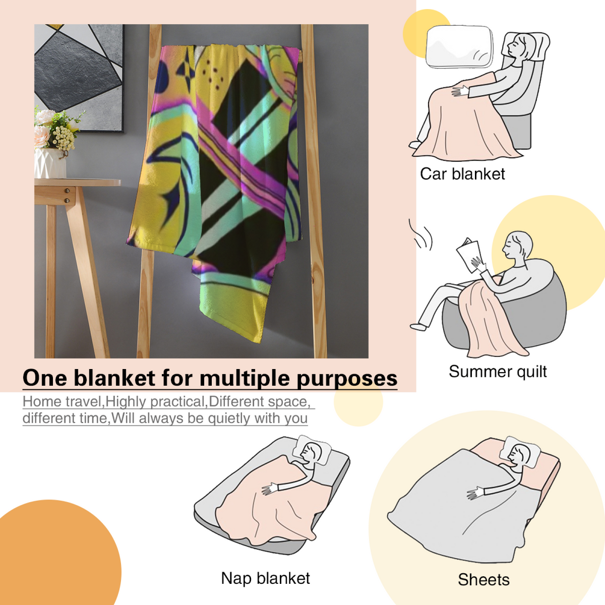 Soft Minimalist Plush Flannel Throw ¨C Opaline Spectrum Collection