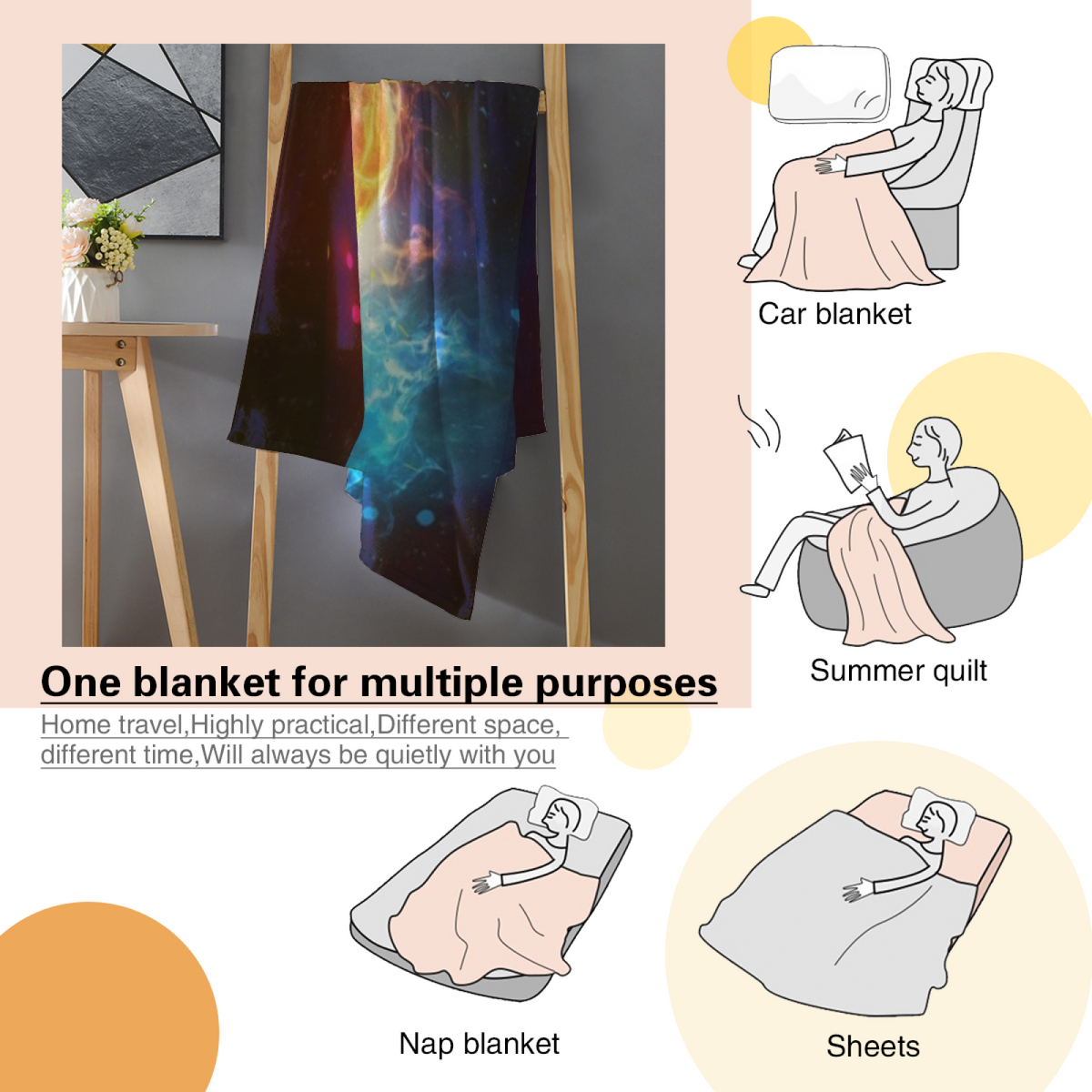 Soft Neutral Indigo Echo Soft Flannel Blanket
