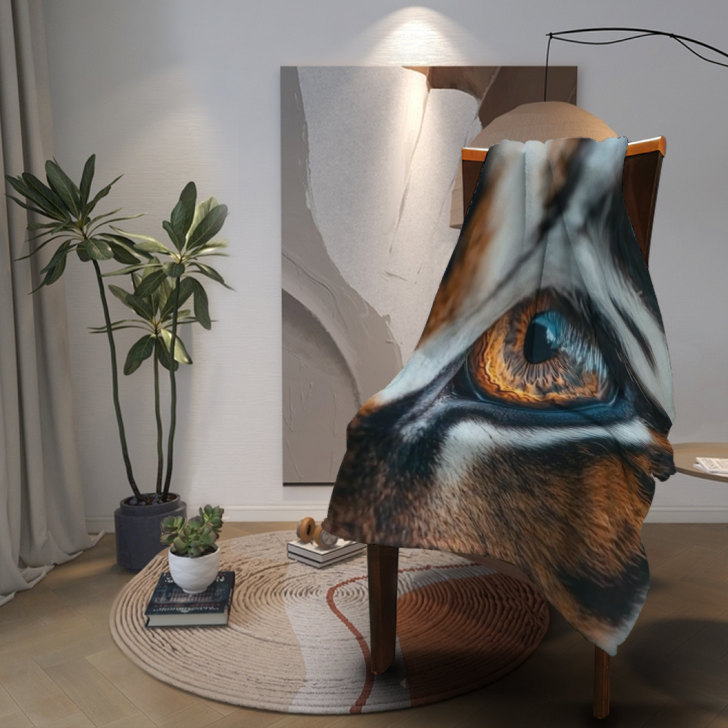 Black Tiger Flannel Throw Blanket ¨C Dramatic Wildlife Portrait