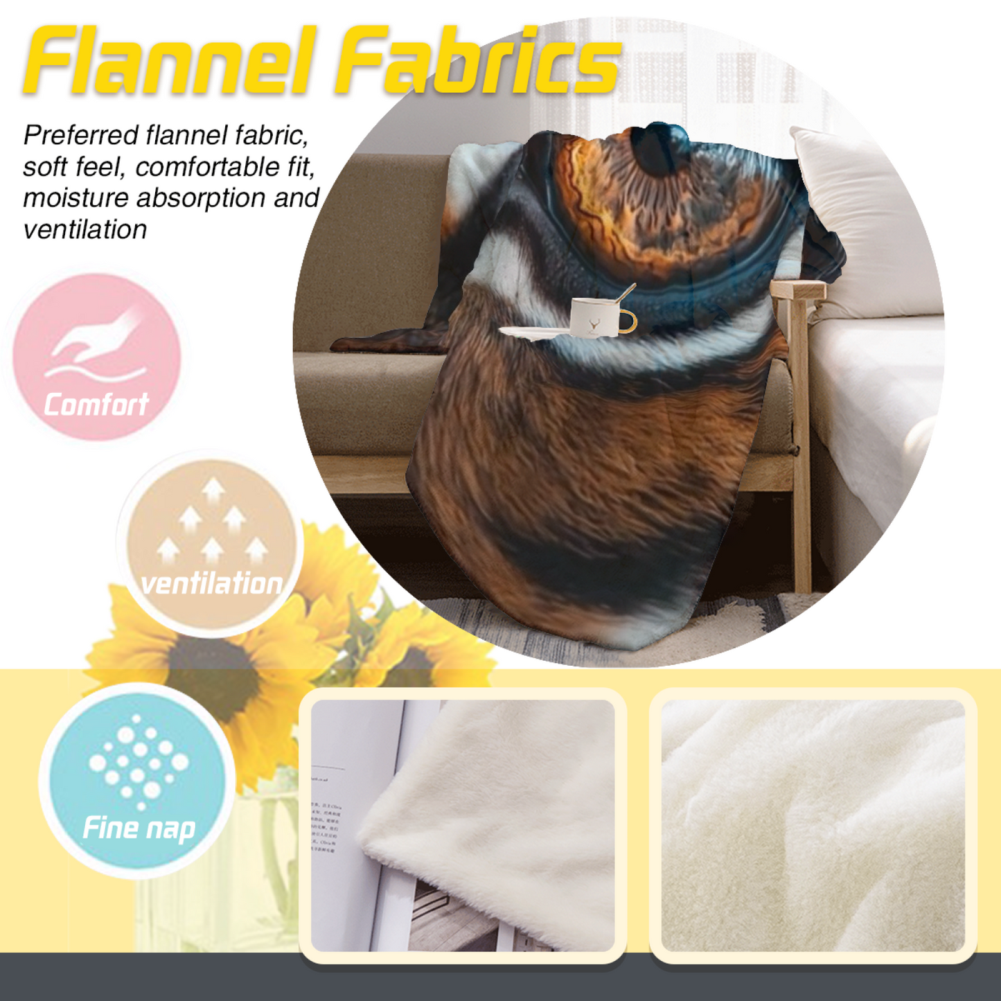 Black Tiger Flannel Throw Blanket ¨C Dramatic Wildlife Portrait
