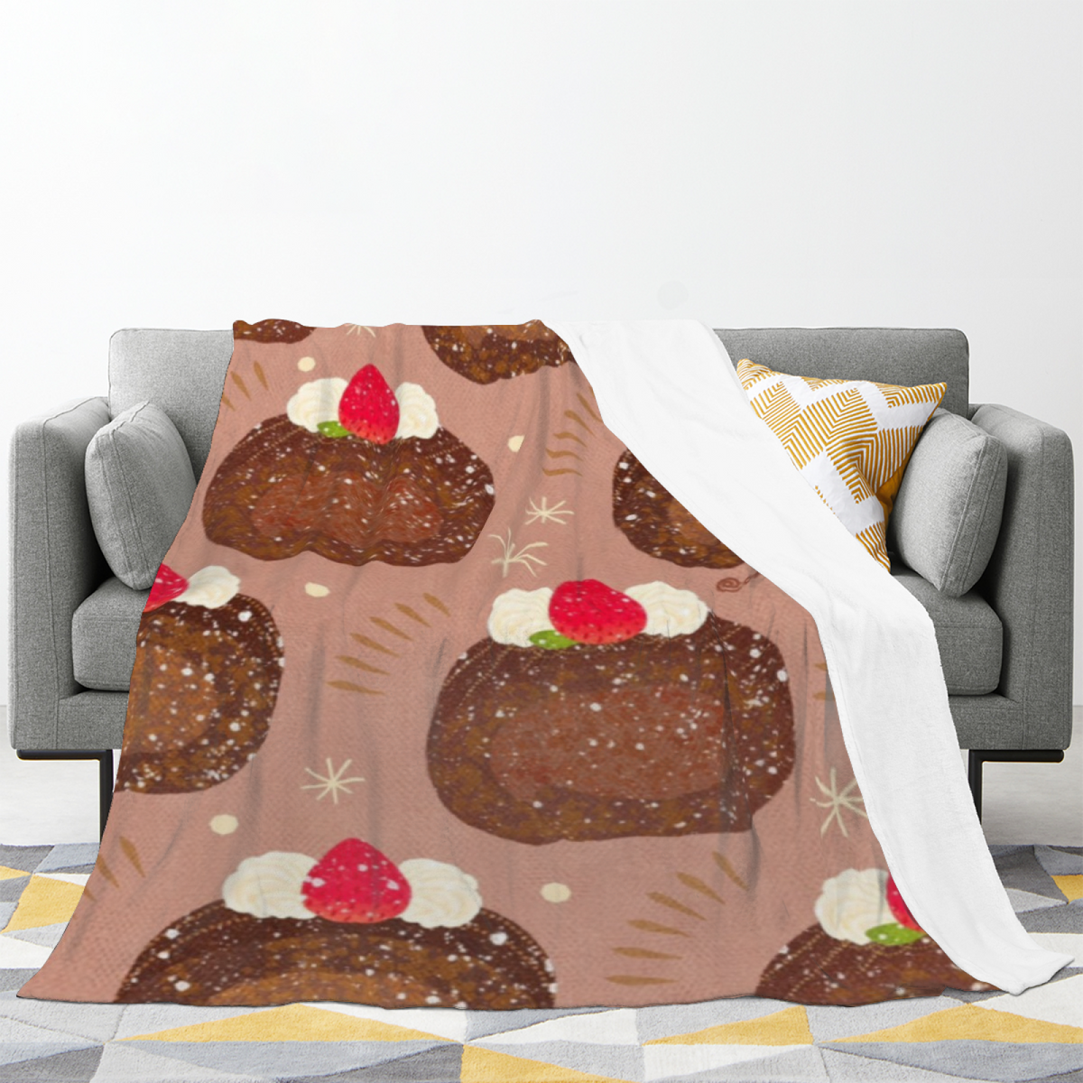 Harbor Mosaic Dreamy Pattern Flannel Throw Blanket