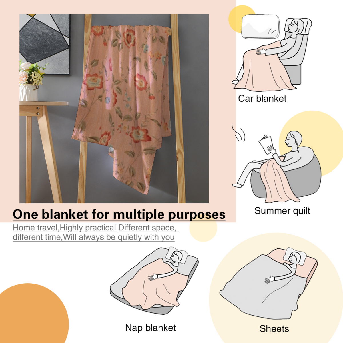 Electric Harbor Soft Flannel Blanket in Pastel Multicolor