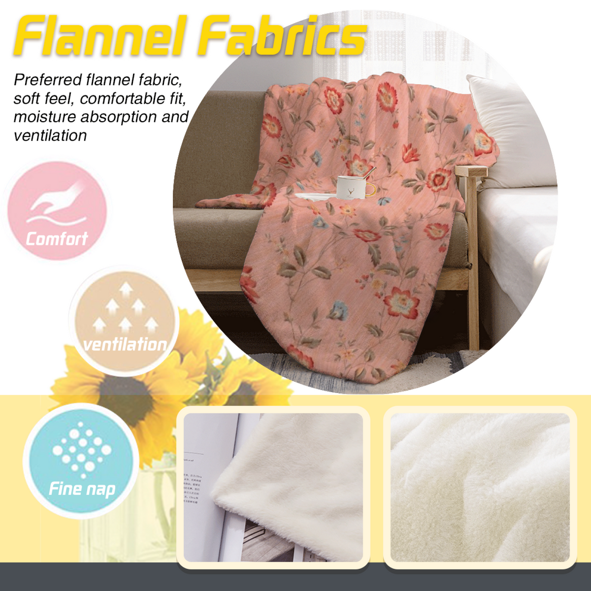 Electric Harbor Soft Flannel Blanket in Pastel Multicolor